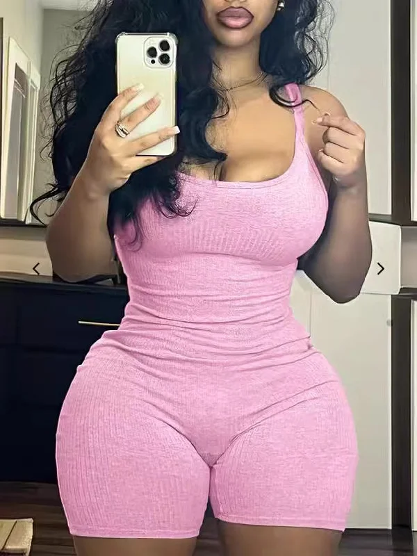 Solid color tight-fitting sports jumpsuit（CL12202） Jumpsuit with zipper, Trendy, Casual, Comfortable