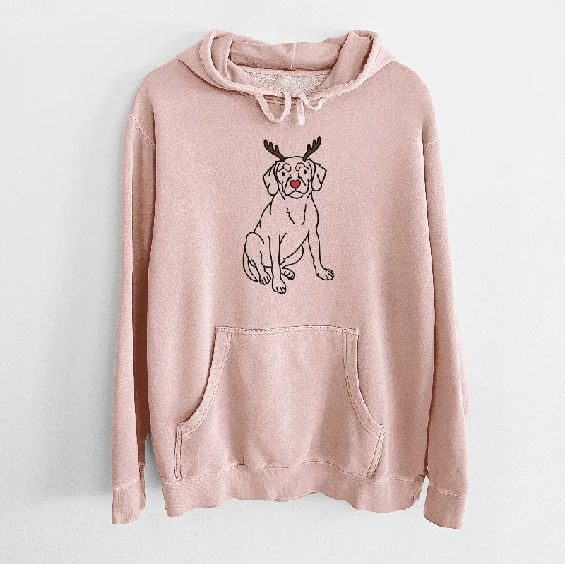 Red Nose Puggle - Babs - Unisex Pigment Dyed Hoodie Hoodie with Hem Raw Edge Edgy Unfinished