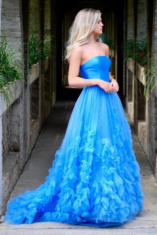A-Line Strapless Long Prom Dress with Train DMO55 Tunics Luxurious high-end