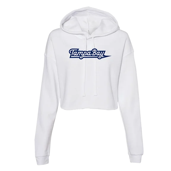 Ladies Tampa Bay Script Hockey Cropped Hoodie