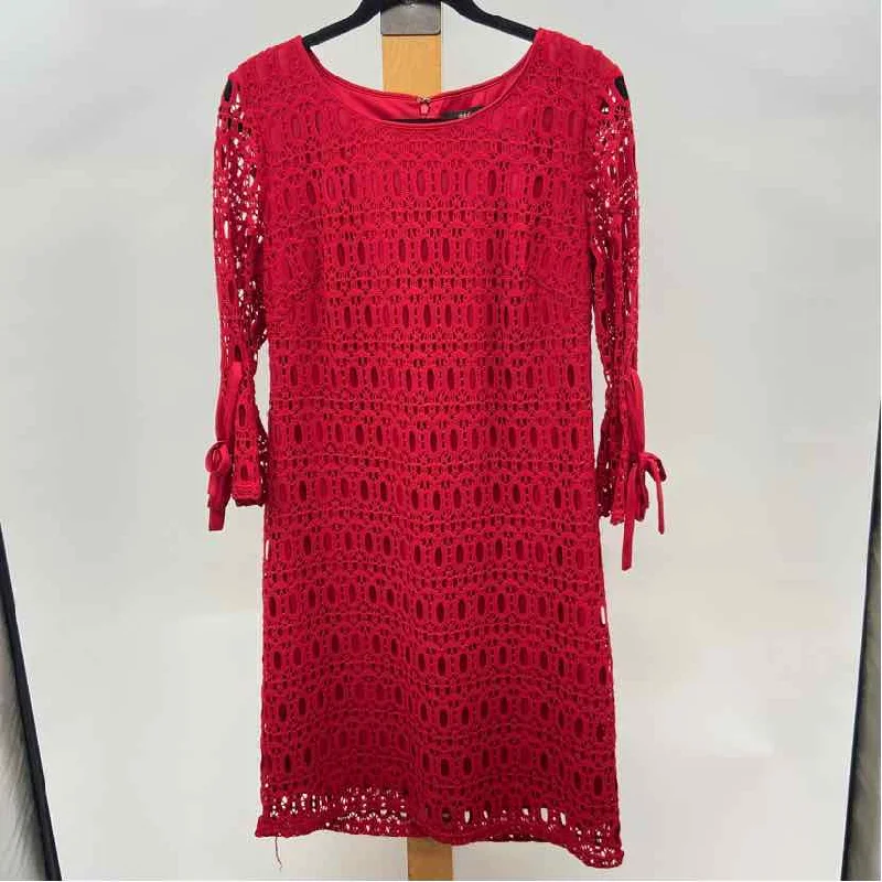 R& K Women's Size 10 Red Lace Dress Tunics Spring floral