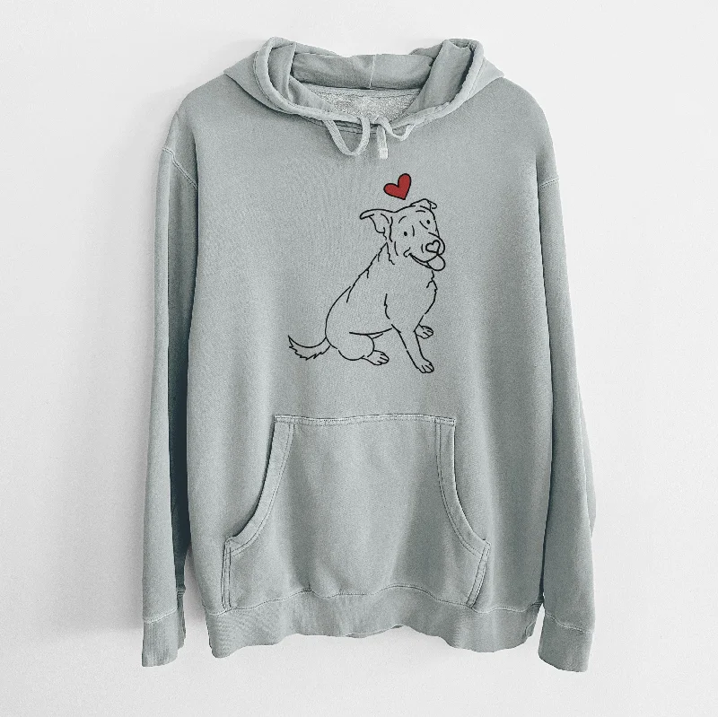 Love Always Rottweiler Mix - Rocky - Unisex Pigment Dyed Hoodie Hoodie with Patch Decorative Personalized