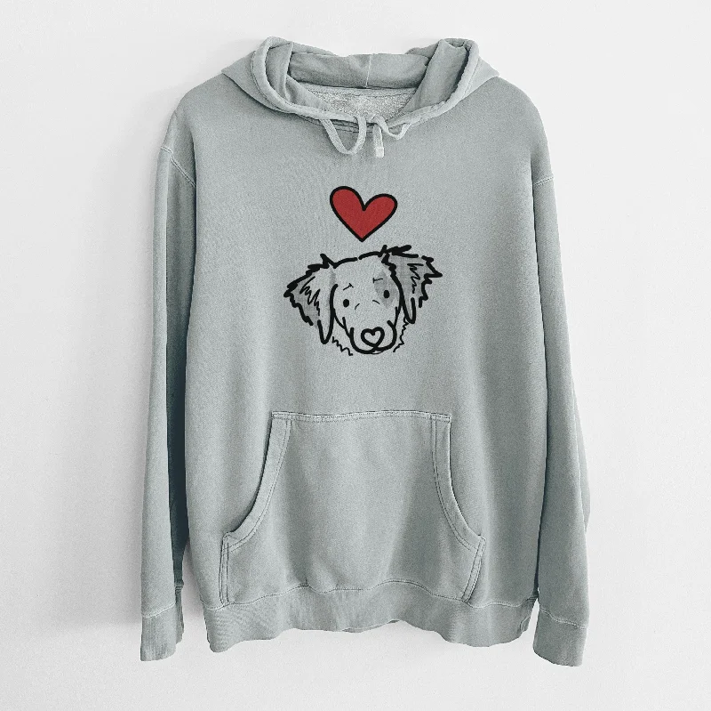 Love Always Brittany Spaniel - Kiva - Unisex Pigment Dyed Hoodie Hoodie with Bell Sleeves Flared Feminine