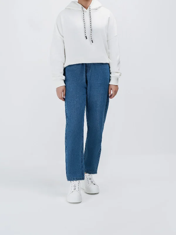 "LYNX" Casual Mom Fit Denim Pant Relaxed Fit Trousers
