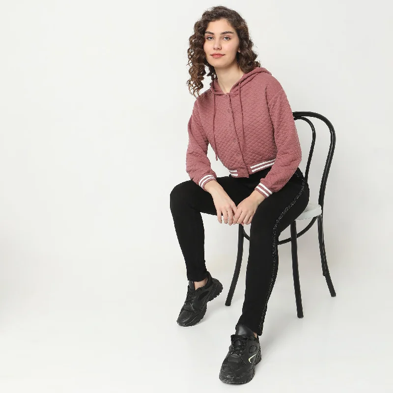 Oversize Quilted Sweatshirt Hoodie with Turtle Neck Cozy Winter