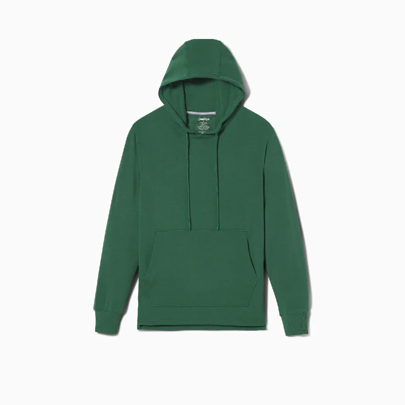 Hunter Green House Hoodie Hoodie with Hem Raw Edge Edgy Unfinished