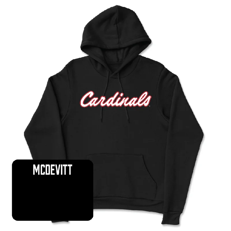 Women's Cheerleading Black Script Hoodie  - Madison McDevitt Hoodie with Zipper Versatile Modern
