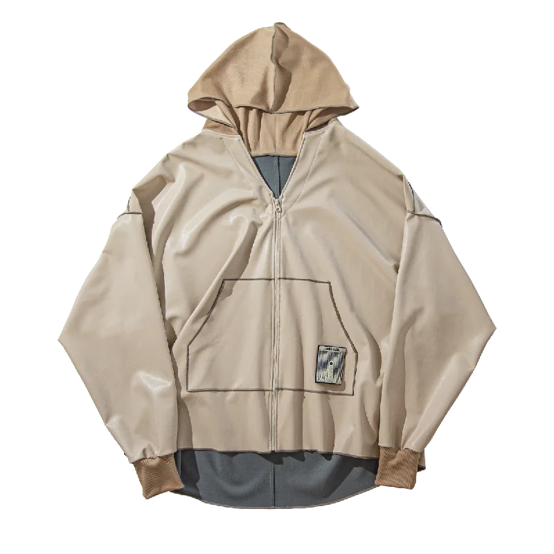 Poncho ZIP hoodie /  beige