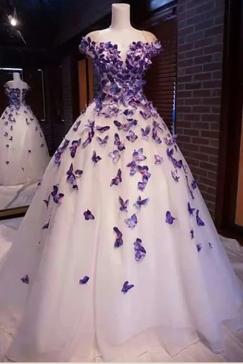 Butterfly Cap Sleeves Long Ball Gown Prom Dress Cheap Evening Dresses DMR45 Tunics Luxurious premium