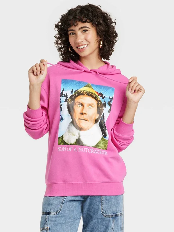 Women's Graphic Printed Hoodies,Pink Hoodie with Distressed Vintage Worn
