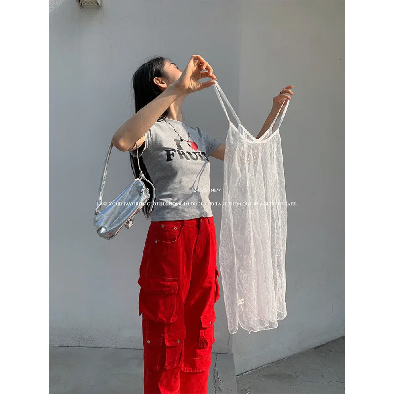 Advbridge olivia rodrigo costume American Personality Design Sense Denim Overalls Women's 2024 Spring Versatile Multi-Pocket Wide-Leg Pants Women Lightweight Linen Pants