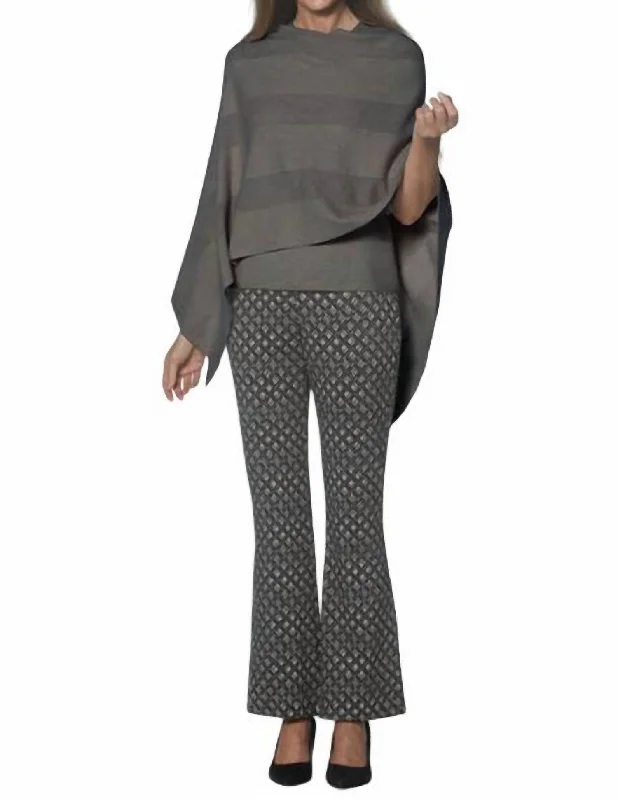 Flared Geometric Print Pants In Black Putty High-Waist Jeans