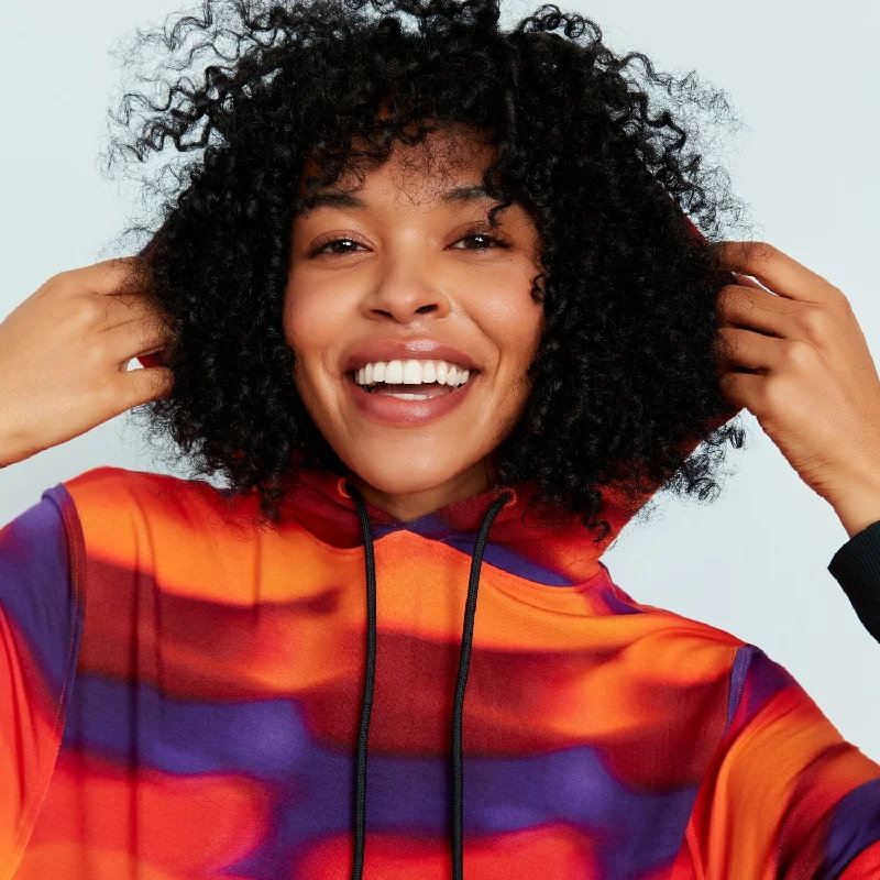 Sunrise Blur House Hoodie Hoodie with Hem Lace Feminine Delicate
