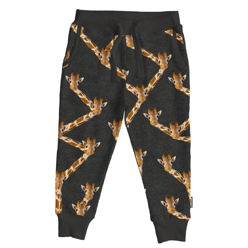 SNURK Giraffe Black Pants Kids Formal Stretch Pants