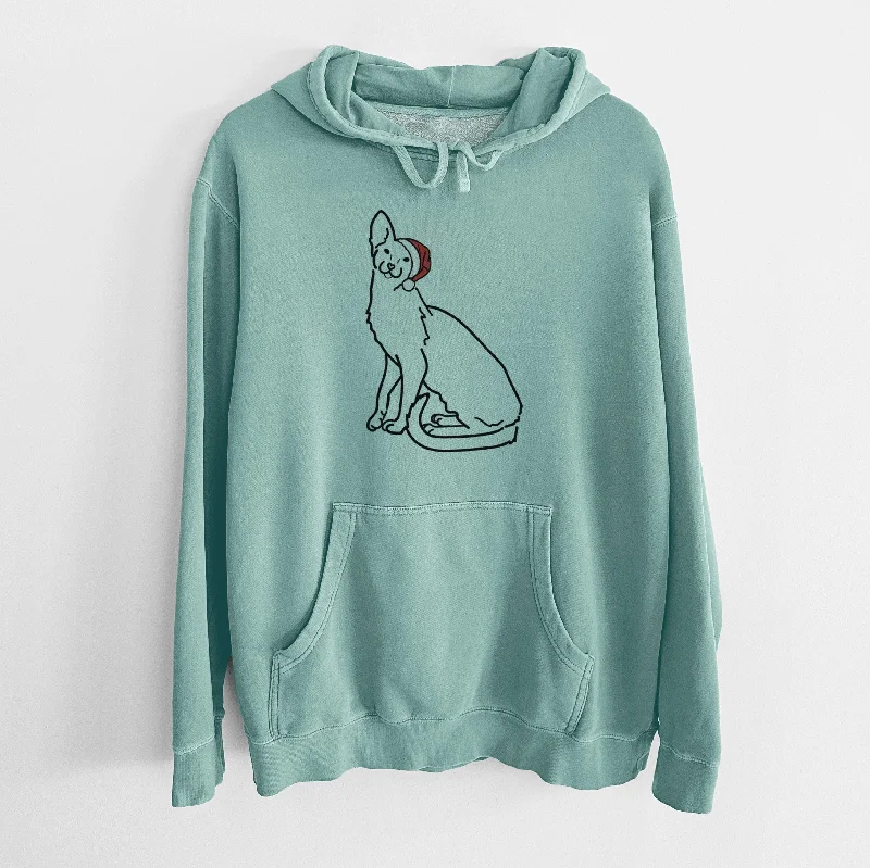 Jolly Oriental Shorthair Cat - Lyra - Unisex Pigment Dyed Hoodie Hoodie with Zipper Versatile Modern
