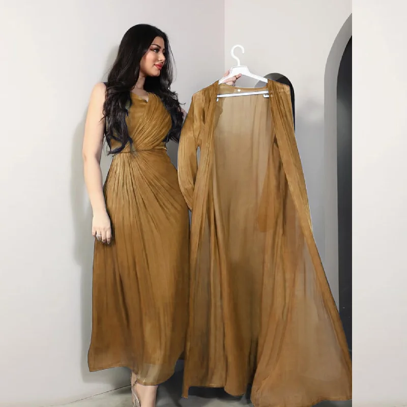 2 Pcs Women's Long Sleeve Solid Color Modest Fashion Dress 428793 Tunics Handmade artisanal