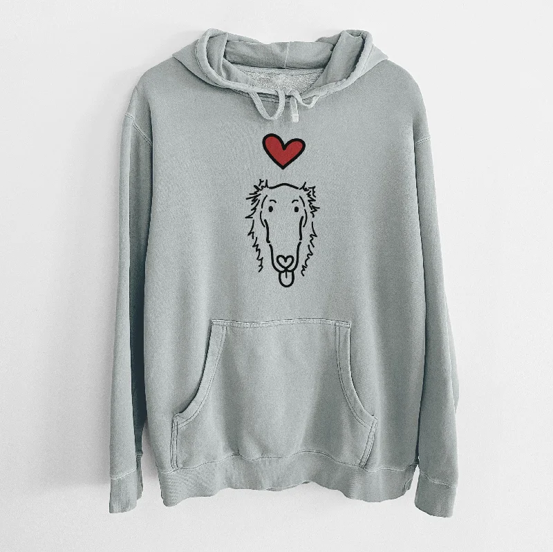 Love Always Borzoi - Opal - Unisex Pigment Dyed Hoodie Hoodie with Lining Warm Insulated