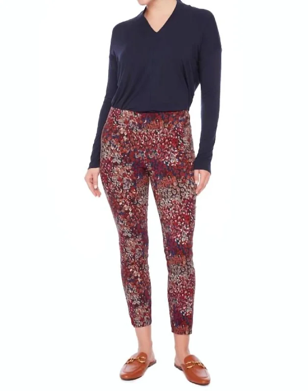 28" Techno Petal Ankle Pants In Cranberry Cozy Lounge Pants