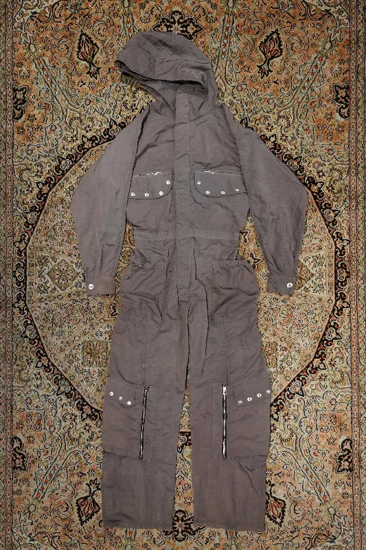Omar Afridi TOTEM JUMPSUIT (DYED SMOKE) Jumpsuit with belt, Waist tie, Elegant, Slim fit