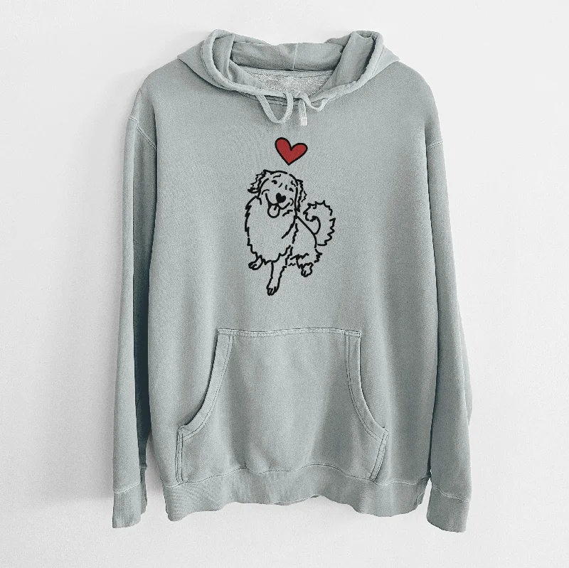Love Always Golden Retriever - Brinkley - Unisex Pigment Dyed Hoodie Hoodie with Full-Zip Functional Layering