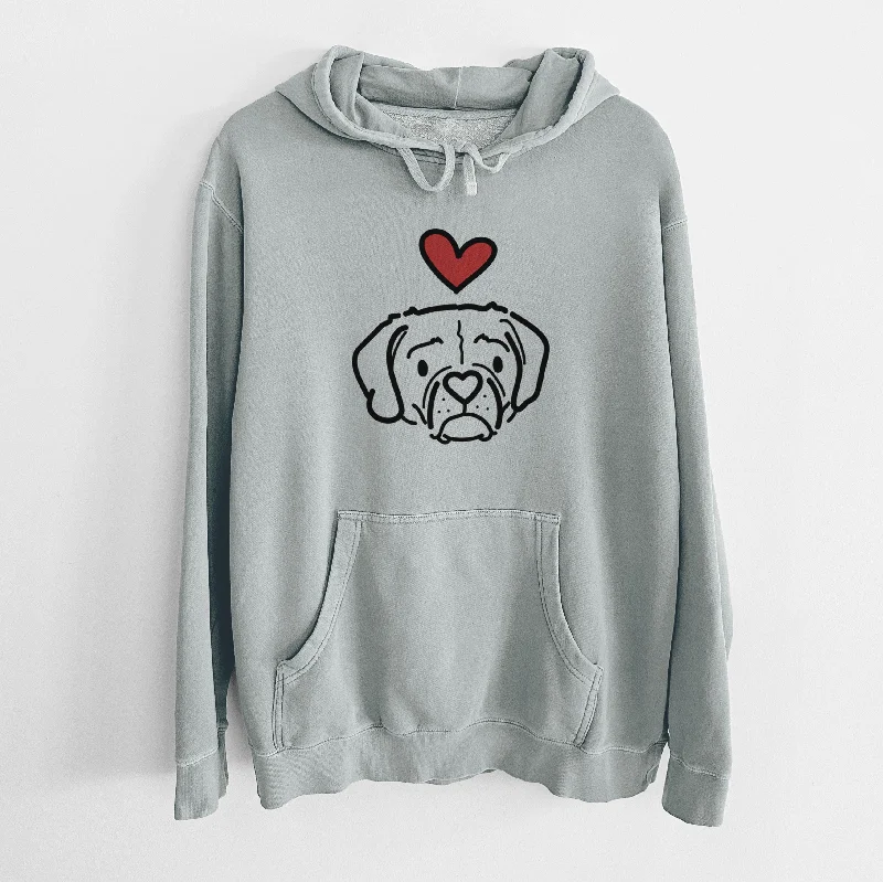 Love Always Puggle - Mitzi - Unisex Pigment Dyed Hoodie Hoodie with Ribbed Hem Stretchable Secure