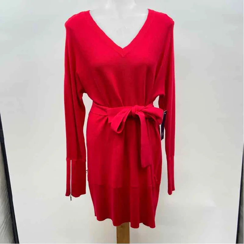 Anne Klein Women's Size XL Red Solid Dress Tunics Corduroy durable
