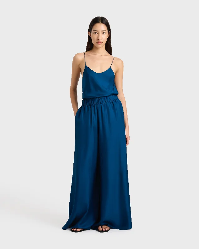 Marfa Silk Palazzo Pant - Tropico Comfy High-Waist Jeans