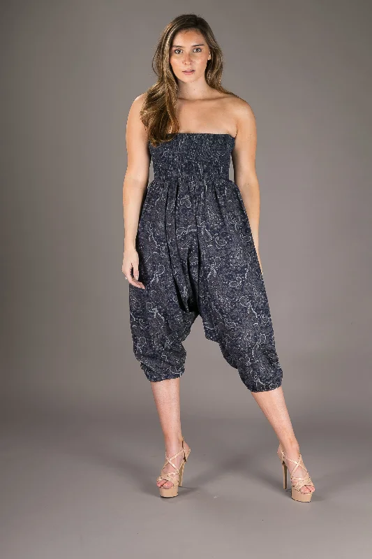 Denim Cotton Harem Yoga Jumpsuit Pants