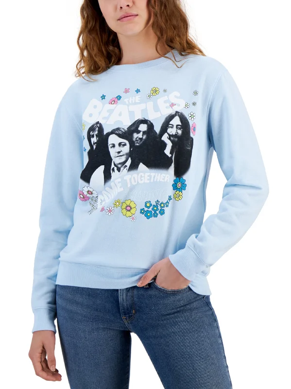 Women's Graphic Printed Sweatshirt,Light Blue Hoodie with Pastel Soft Subtle