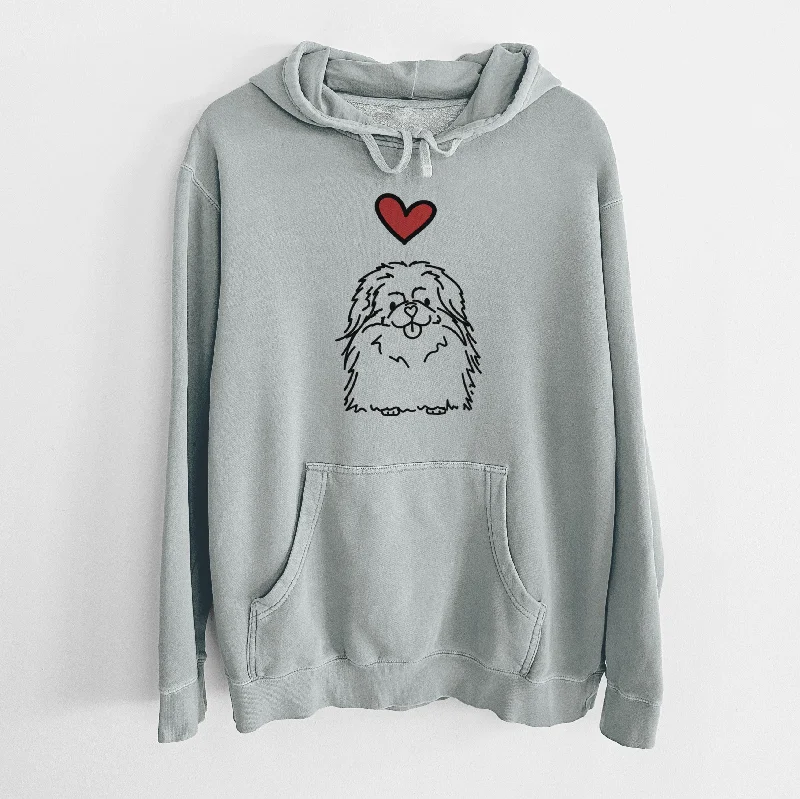 Love Always Pekingese - Viv - Unisex Pigment Dyed Hoodie Hoodie with Emblem Brand Identity