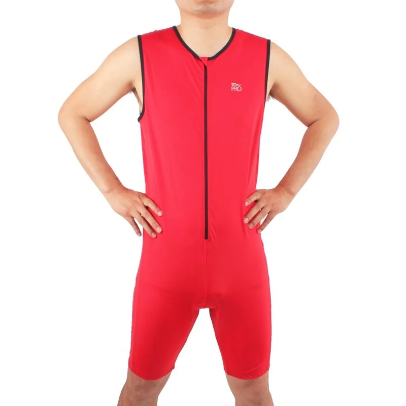 Running Swimming Cycling  Professional Tri Sports Padded Jumpsuits One-Piece Lycra Sleeveless Men Ironman Triathlon Suits
