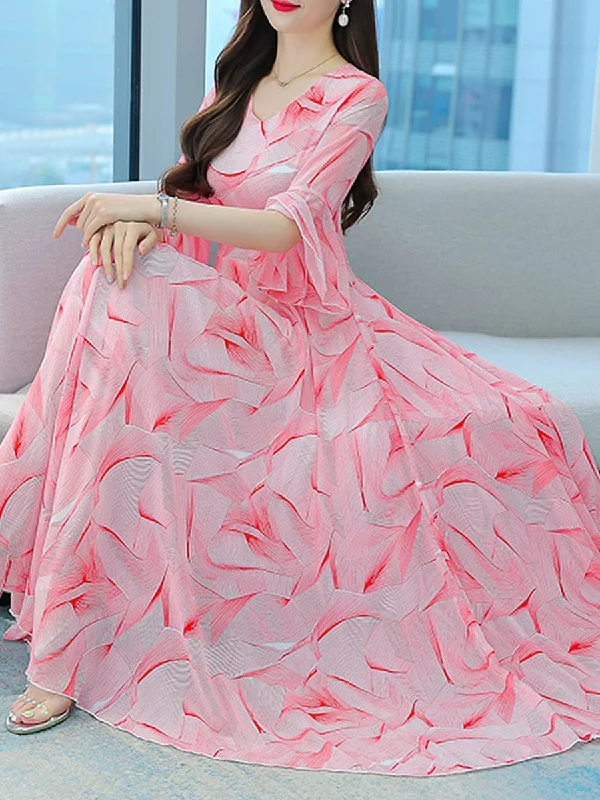 Women's Short Sleeve Tea Dresses M 408708 Boat Neckline Classic