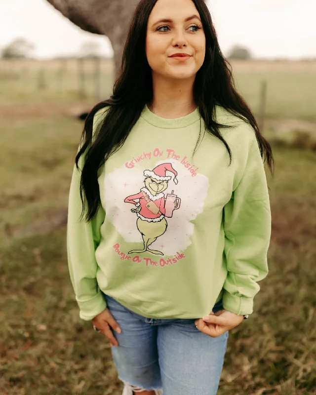 Grinchy On The Inside Sweatshirt Hoodie Jacket Zipper Layering