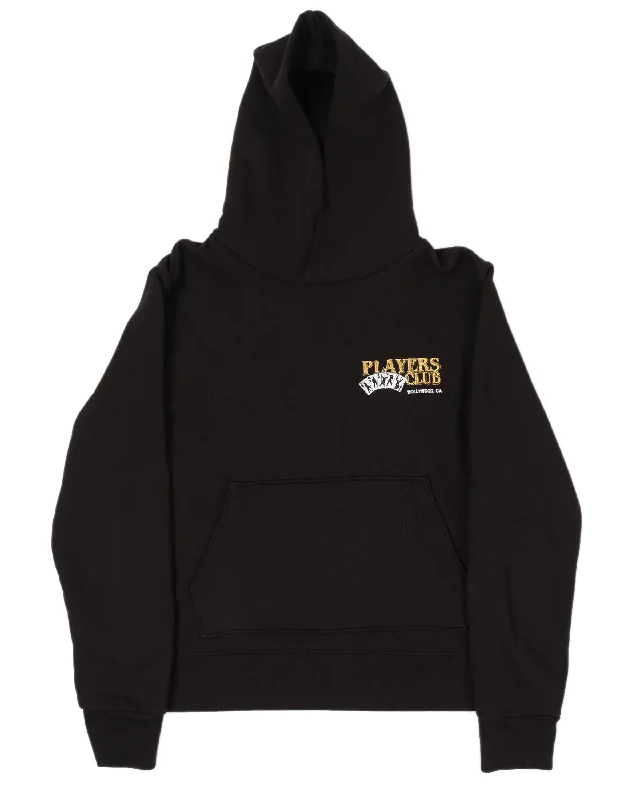 Players Club Hoodie Hoodie with Hem Detail Decorative Unique