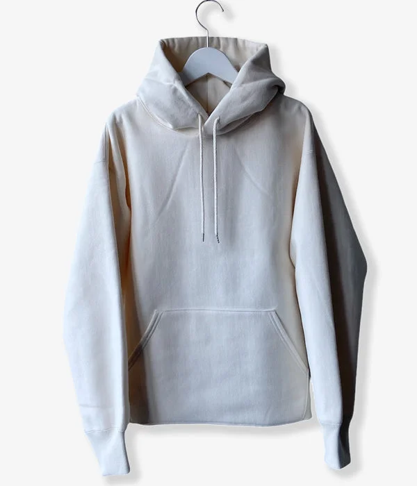 PHEENY/ATHLETIC FLEECE HOODIE(IVORY) Hoodie with Elastic Cuffs Stretchable Comfortable