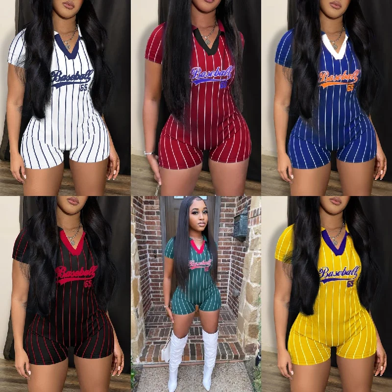 Baseball Sportswear Fashion Print Jumpsuit (CL11738) Long-sleeve jumpsuit, Fall fashion, Warm, Stylish