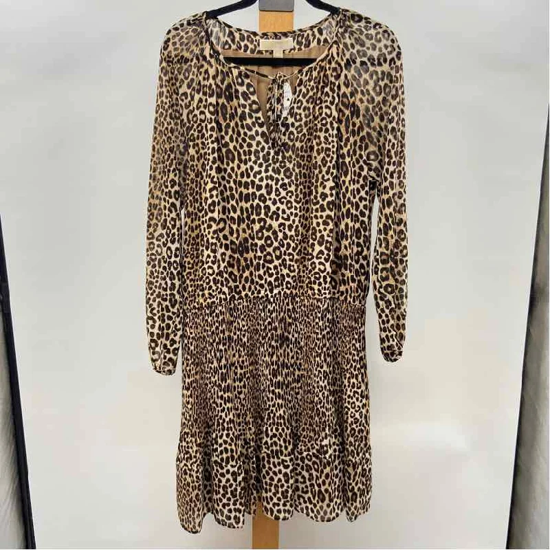Michael Kors Women's Size XL Brown Animal Print Dress Halter Neckline Beach