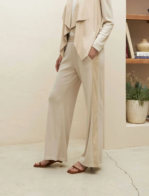 Knit Pants In Beige Relaxed Linen Pants