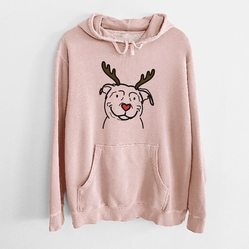 Red Nose American Pitbull Terrier - Lady - Unisex Pigment Dyed Hoodie Hoodie with Raw Hem Edgy Unfinished