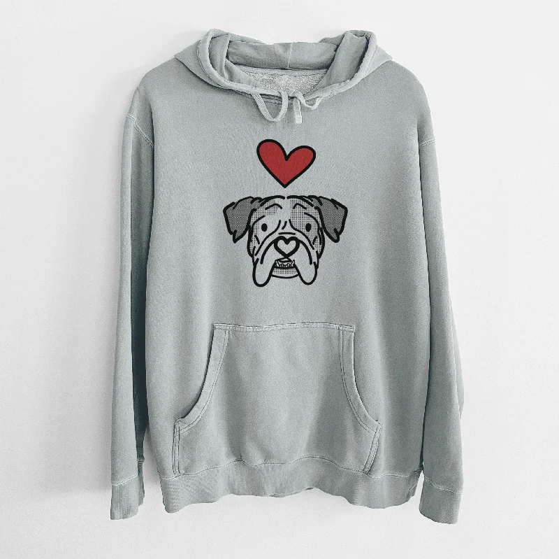 Love Always English Bulldog - Bailey - Unisex Pigment Dyed Hoodie Hoodie with Oversized Fit Loose Comfortable