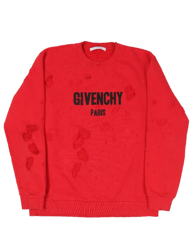 Distressed Logo Sweatshirt FW17 Hoodie Dress Longline Feminine