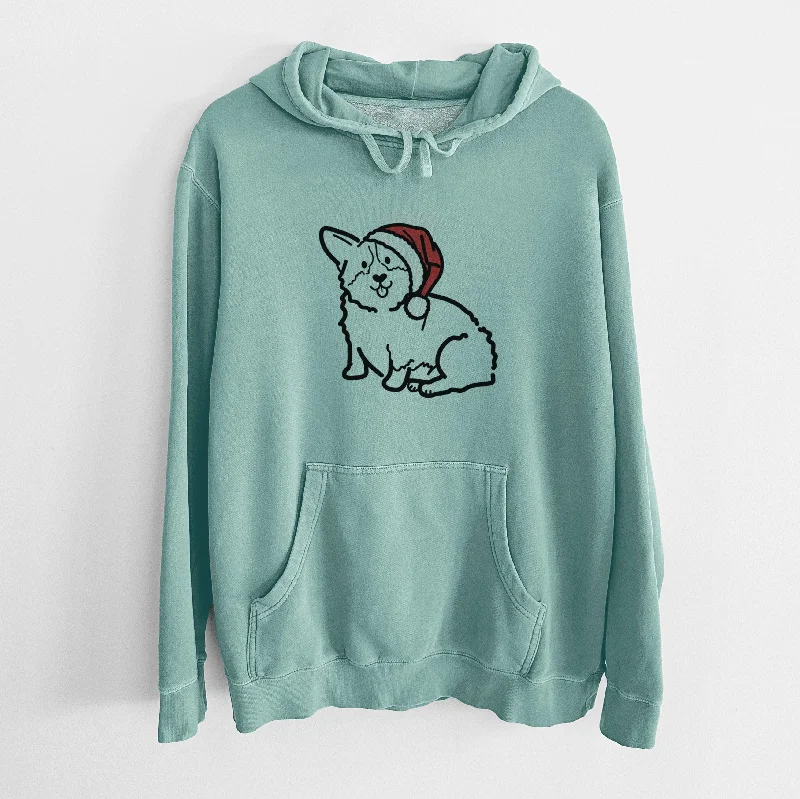 Jolly Pembroke Welsh Corgi - Millie - Unisex Pigment Dyed Hoodie Hoodie with Hidden Zipper Minimalist Clean
