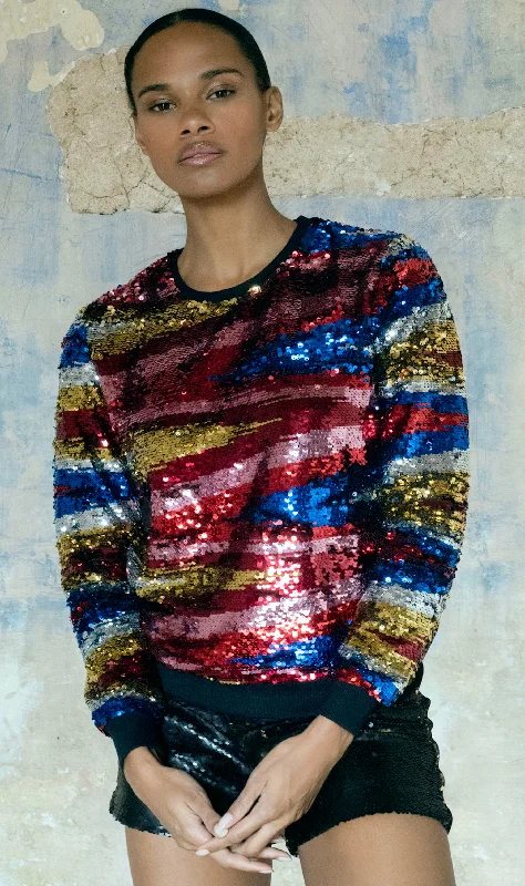 Any Old Iron Bliss Sweatshirt Hoodie with Rhinestones Sparkly Elegant