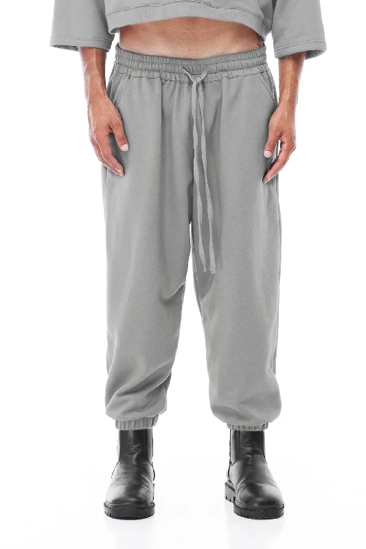 FLEECE BOXER PANTS IN ASH Relaxed Fit Trousers
