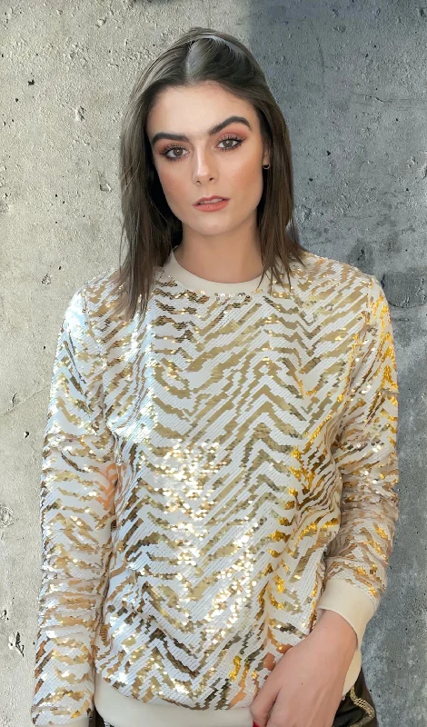 Any Old Iron White Tiger Sweatshirt Hoodie with Set-In Sleeves Structured Classic