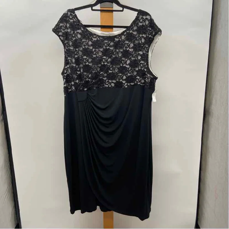 Dress Barn Women's Size 24 Black Shimmer Gown/Evening Wear Tunics Chic elegant
