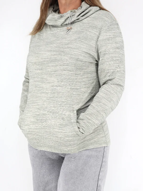 Women's Textured Sport Hoodie,Light Grey Hoodie with Metallic Shiny Futuristic