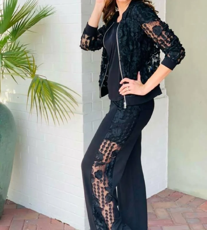 Alexa Black Palazzo Pant Soft Stretch Pants