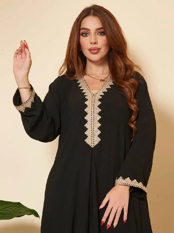 Plain Lace Fashion Jalabiya Dress 2XL B-63077 Halter Neckline Beach