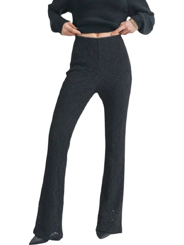 Journey Lace Flare Leg Pants In Black Sleek Black Pants